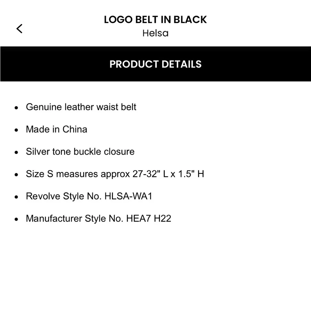 Helsa Logo Belt $150 Retail